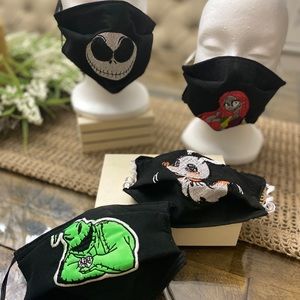 Set of 4 Embroidered handmade facemask